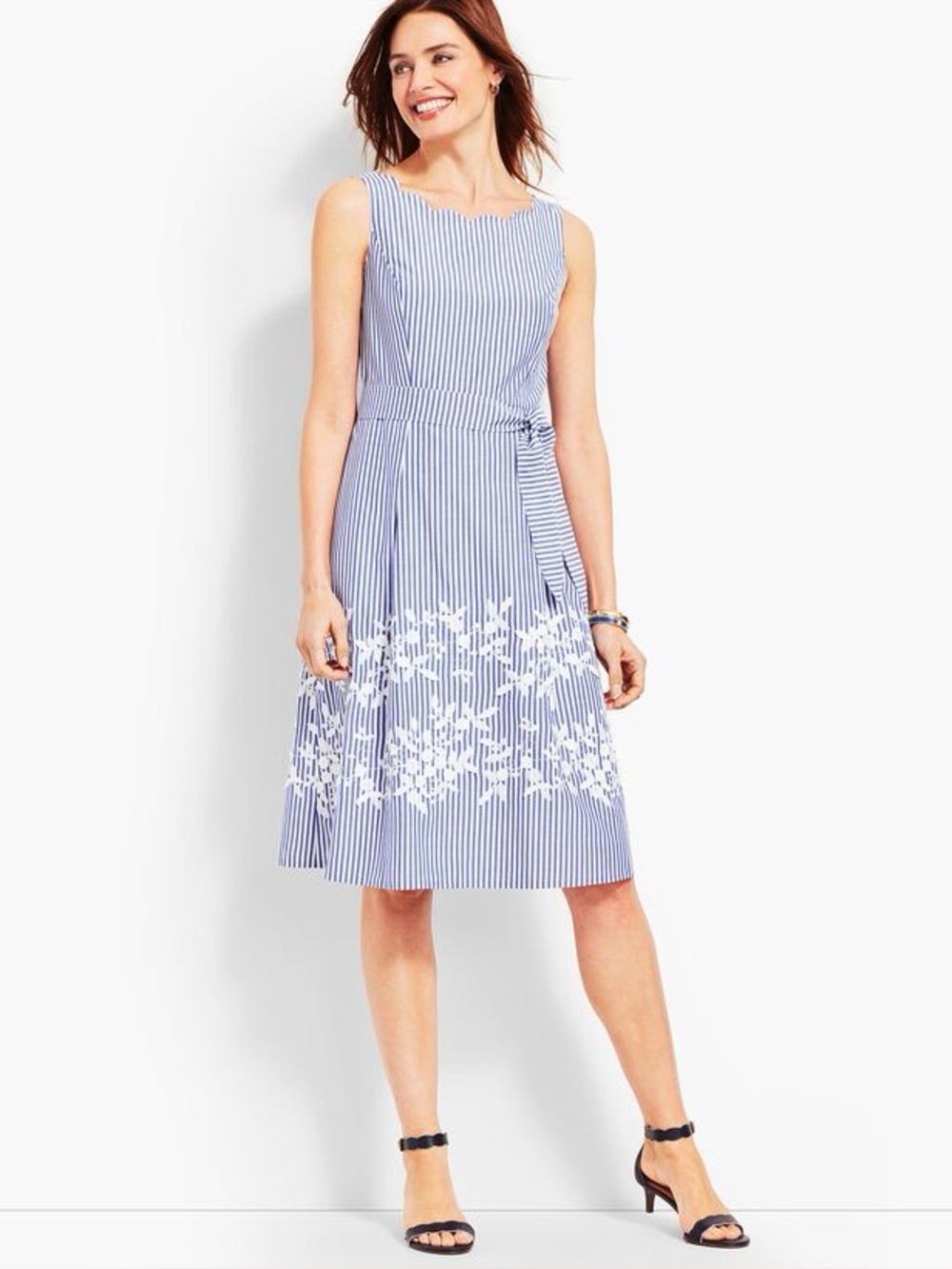 Talbots Embroidered Fit & Flare Dress